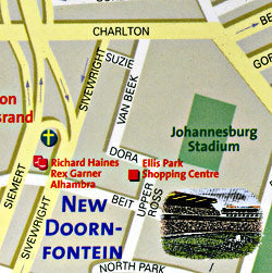 JOHANNESBURG "Destination Map", South Africa.