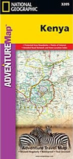 Kenya Adventure Road and Tourist Map.