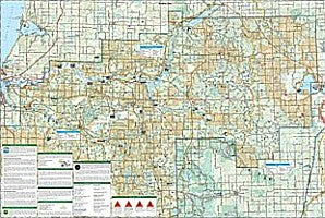 Manistee National Forest, North Trail Road and Recreation Map, America.