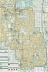 Manistee National Forest, South Trail Road and Recreation Map, Michigan, America.