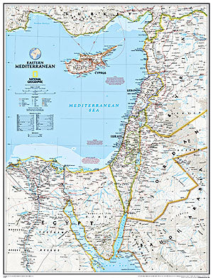 Mediterranean, Eastern Political WALL Map.