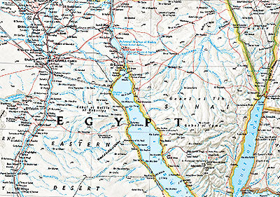 Mediterranean, Eastern Political WALL Map.