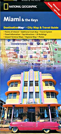 Miami and the Keys "Destination" map Florida, America.