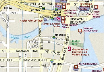 Miami and the Keys "Destination" map Florida, America.