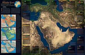 Middle East and Iraq Political WALL Map.