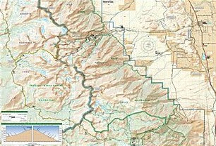 Mount Whitney Road and Recreation Map, California, America.