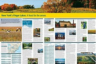 New York's Finger Lakes Destination Road Map, New York, America.