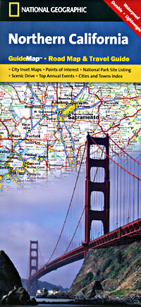 California Northern Road and Physical Tourist Guide map.