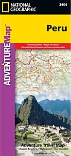 Peru Adventure Road and Tourist Map.