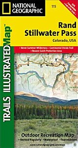 Rand and Stillwater Pass, Road and Recreation Map, Colorado, America.