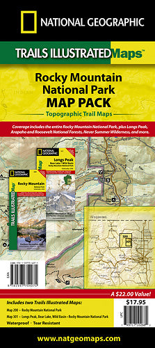 Rocky Mountain Map Pack "Bundle" National Park, Road and Topographic Map.