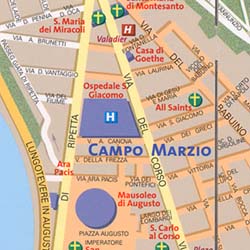 ROME "Destination" map Lazio, Italy.