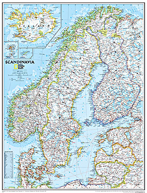 Scandinavia Political WALL Map.