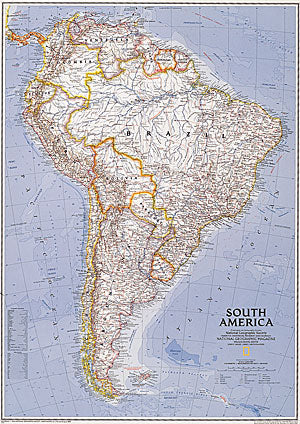 South America Political WALL Map.