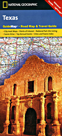 Texas Road and Physical Tourist Guide map.