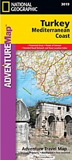 Turkey, Mediterranean Coast Adventure Road Map.