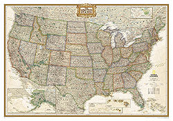 United States "Executive Antique" WALL Map.