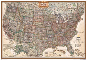 United States "Executive Antique" WALL Map.