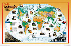 "World of Animals" WALL Map.