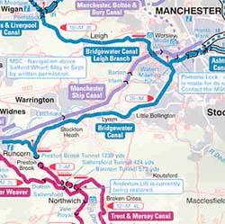 England, Wales and Scotland, Inland WATERWAYS Map.