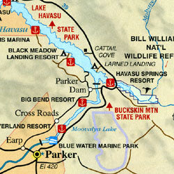 Laughlin Grid Map Laughlin and Bullhead City, Nevada and Arizona, America.