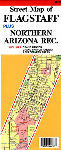 Flagstaff Region and Northern Arizona Recreation Map, Arizona, America.