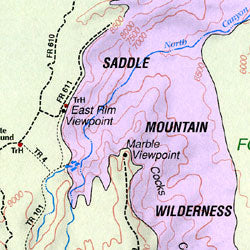 Grand Canyon National Park, Road and Recreation Map.