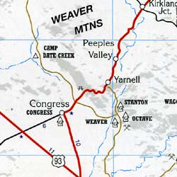 Phoenix Region and Central Arizona, Road and Recreation Map.