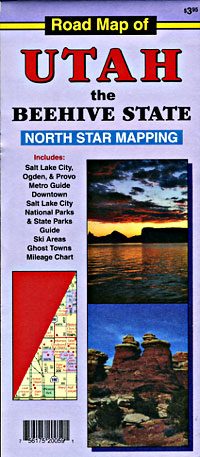 Utah and Salt Lake City National Park Road and Tourist Map,, Utah, America.