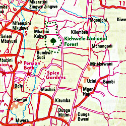 Burundi, Rwanda, and Tanzania, Road and Shaded Relief Tourist Map.