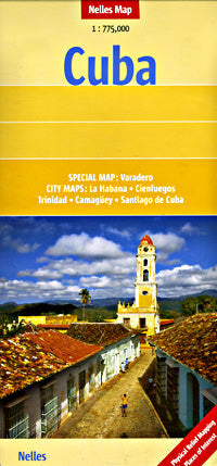 Cuba Road and Shaded Relief Tourist Map.