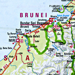 Indonesia Road and Shaded Relief Tourist Map.