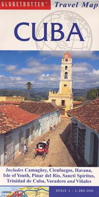 Cuba Road and Shaded Relief Tourist Map.