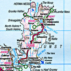 Northern Scotland, Orkney & Shetland #1 Regional Road Map.