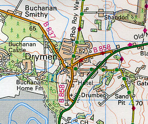 Stirling & The Trossachs Area Sectional Map #57.