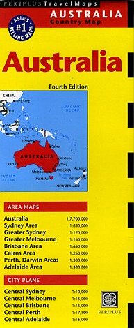 Australia Road and Shaded Relief Tourist Map.