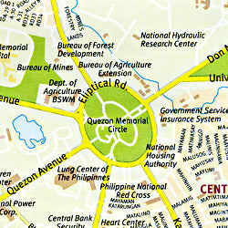 Philippines Road and Shaded Relief Tourist Map.