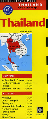 Thailand Road and Tourist Map.