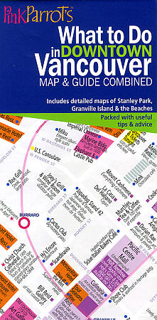 Vancouver (What to do in DownTown) Road and Tourist Map, British Columbia, Canada.