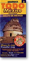 Gulf of Mexico, Regional Road and Tourist Map, Mexico.