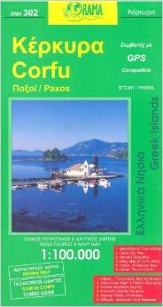 Corfu, Road and Tourist Map.