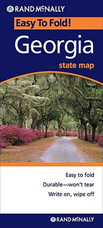 Georgia "Easy to fold" Road and Tourist Map, America. Laminated.