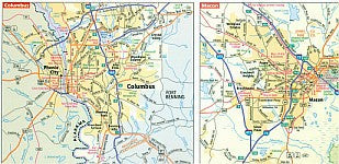 Georgia "Easy to fold" Road and Tourist Map, America. Laminated.