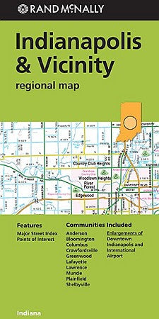 Indianapolis & Vicinity Regional Map, Indiana, America.