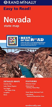 Nevada "Easy to Read" Road and Tourist Map, America.