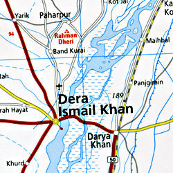 Afghanistan Road and Topographic Tourist Map.