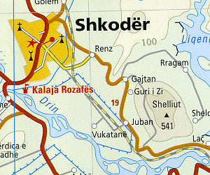 Albania Road and Topographic Tourist Map.