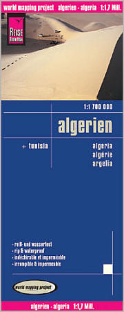 Algeria and Tunisia Road and Topographic Tourist Map.