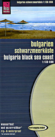 Bulgarian Black Sea Coast, Road and Topographic Tourist Map, Bulgaria.