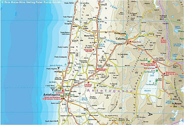 Chile Road and Topographic Tourist Map.